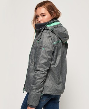 Superdry Arctic Hooded Pop Cipzár SD-Windcheater Női Kabát Szürke/Menta | ZSHIB9360